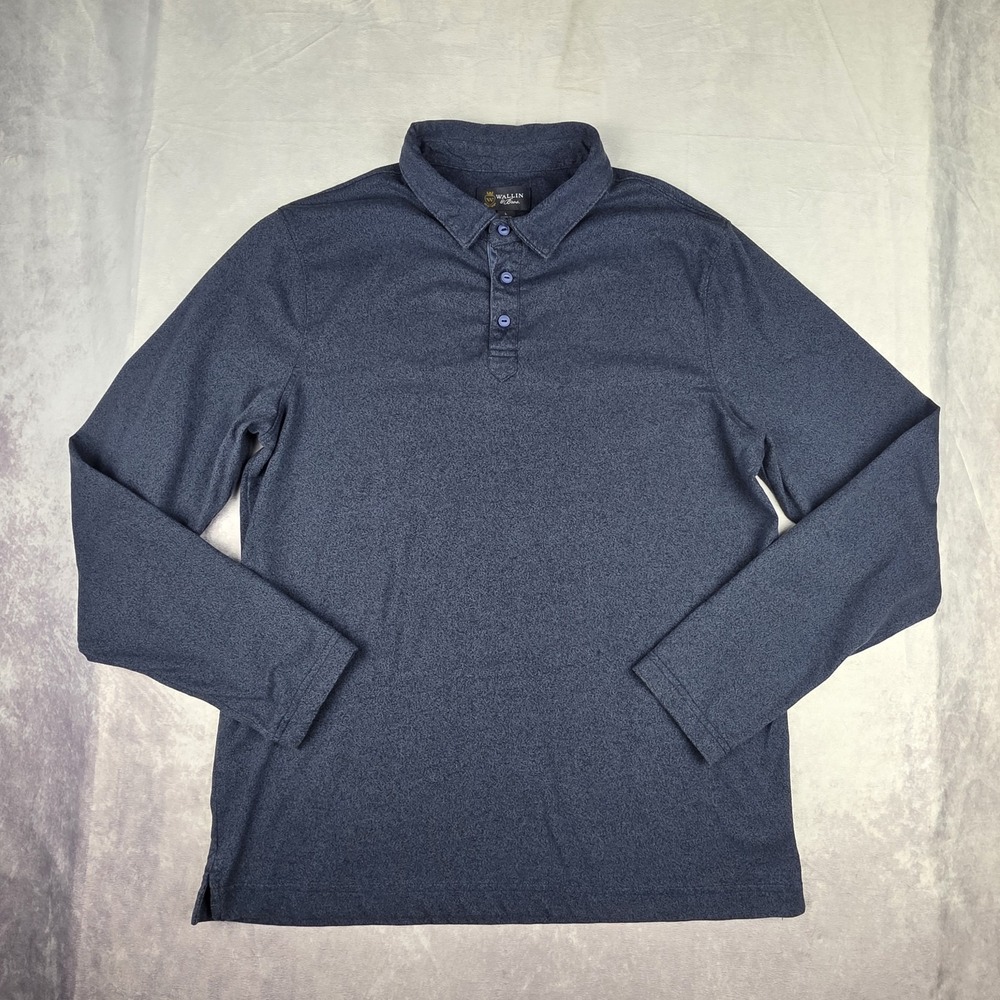 Wallin & Bros Polo Shirt Mens Large Long Sleeve Blue‎ Geometric Cotton Nordstrom
